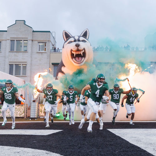 Huskie football team entrance