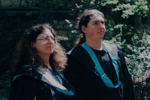 Mother and son convocating together